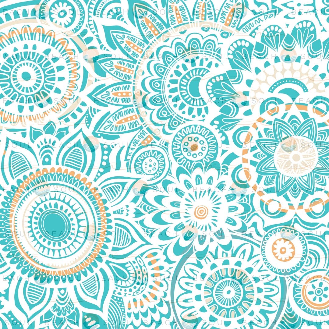Bliss Out turquoise floral design for a Beach Soul Portable Shower sleeve